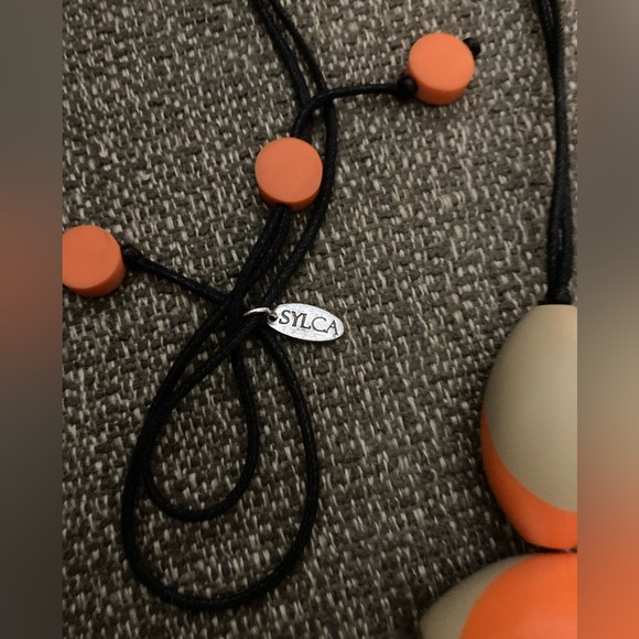 SYLCA Orange & Gray Pendant Necklace - Picture 5 of 5